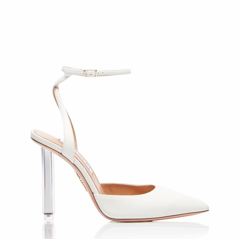 Aquazzura White Mirror Pump 105